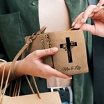 Portefeuille en cuir avec fentes pour cartes de crédit Baptême chrétien Cadeau d'anniversaire pour femmes