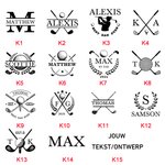 Gepersonaliseerd Meerkleurig Golfclub Ontwerp Golfbal & Teehouder Leren Etui met Naam Riemclip Draagbare Sportaccessoires Cadeau voor Golfspelers