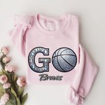 Personalised Multicolour Imitation Rhinestone Design Volleyball Baseball Basketball Sweatshirt Match Day Birthday Gift for Women Girls Sport Mom