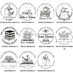 Embosador personalizado con nombre y texto regalo para lectores amantes de los libros bibliotecarios club de lectura