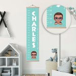 Personalized Cartoon Character Hanging Growth Chart with Name and Text Bedroom Decor Birthday Gift for Kids