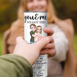 Personalized Cartoon Character Hugging 20oz Insulated Tumbler with Name and Straw Birthday Valentine's Gift for Couple