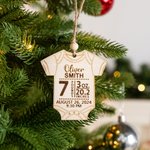 Gepersonaliseerde houten baby geboorte statistieken ornament met gegraveerde naam datum baby's eerste kerst Baby Shower Gift voor nieuwe ouders