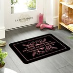 Personalized Multicolour Faux Glitter Daisy Rose Floral Anti-slip Door Mat with Text Flower Shop New Business Birthday Gift for Florists