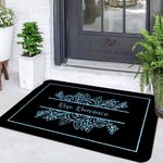 Personalized Multicolour Faux Glitter Daisy Rose Floral Anti-slip Door Mat with Text Flower Shop New Business Birthday Gift for Florists