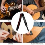 Personalisierter Verstellbarer Leder Gitarrengurt mit Namen Stickerei Musik Zubehör Geburtstag Geschenk für Gitarristen Gitarristinnen Musizierende