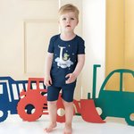 Personlig Stjärnmoln Initial Söt Skog Djur Mjuk Barnpyjamas T-shirt Shorts Set med Namn Multicolor Tillgänglig Födelsedagspresent för Pojkar Flickor