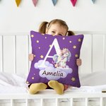 Gepersonaliseerd Fantasie Ster Wolk Schattig Bos Dieren Kussenhoes met Initiaal en Naam Home Decor Verjaardag Baby Shower Cadeau voor Kinderen