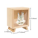 Personalized Cartoon Dragon Castle Initial Wood Clear Money Box Piggy Bank with Name Birthday for Kids