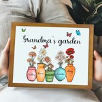 Henkilökohtainen äidin isoäidin puutarha puukehys Art Print Painting 1-10 syntymä kukka ja nimi Wall Decor syntymäpäivä äitienpäivä lahja perheelle
