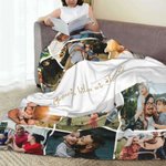 Personalisierte 12 Fotos Collage Super Weiche Decke mit Text Weihnachten Geschenk für Familie Freunde