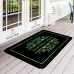 Personalized Multicolour Faux Glitter Daisy Rose Floral Anti-slip Door Mat with Text Flower Shop New Business Birthday Gift for Florists