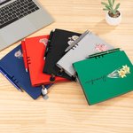 Personalised Birth Flower Leather A5 Lined Journal Notebook and Pen Set Birthday Gift for Artists Painters Office Workers