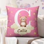 Gepersonaliseerd Fantasie Ster Wolk Schattig Bos Dieren Kussenhoes met Initiaal en Naam Home Decor Verjaardag Baby Shower Cadeau voor Kinderen