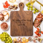Personalised The Heart of Our Heart Love Key Reversible Charcuterie Cutting Board with Finger Grip Engraved Name Housewarming Wedding Gift for Family