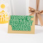 Personalized Multicolor Foil Stroke Letter Greeting Card kraft Parper Envelope Set with Name and Text Happy Birthday Holiday Gift for Family Friends