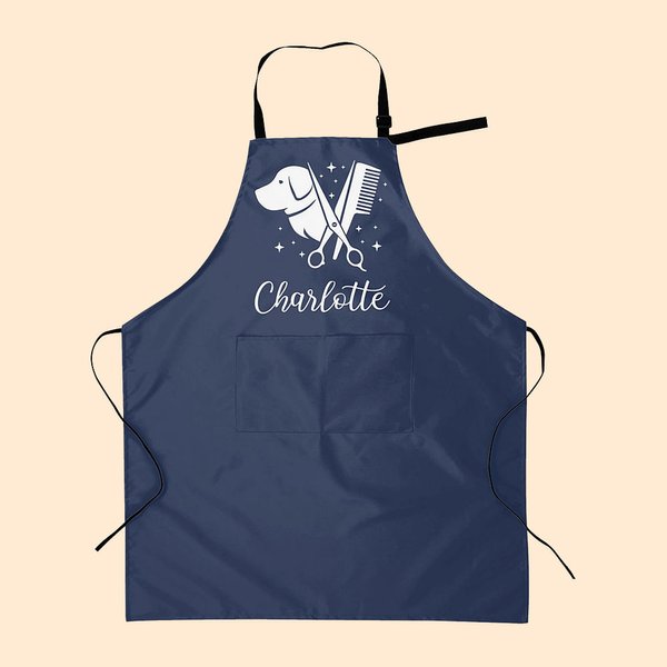 Henkilökohtainen kampaamo Paw Print Dog Cat Grooming Salon Vedenpitävä esiliina taskuilla ja säädettävällä hihnalla Syntymäpäivälahja lemmikkieläinten omistajille Groomersille