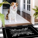 Personalized Multicolour Faux Glitter Daisy Rose Floral Anti-slip Door Mat with Text Flower Shop New Business Birthday Gift for Florists