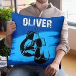 Personalised Multicolour Boxing Gloves Soft Pillow Cover with Name Home Decor Birthday Gift for Boxing Enthusiast