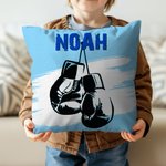 Personalised Multicolour Boxing Gloves Soft Pillow Cover with Name Home Decor Birthday Gift for Boxing Enthusiast