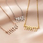 Personalisierte Minimalistische Wikinger-Runen Halskette mit Namen Historischer Stil Schmuck Geburtstag Jahrestag Geschenk für Damen