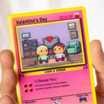 Carte Poke Personnalisée avec Titre Nom Texte et Personnage de Pixels Collection de Cartes de Jeux Cadeau Anniversaire Sant-Valentin pour Couple