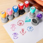 Personalized Face Portrait Gesture Self-Inking Teacher Stamp with Text Stationery Back To School Thank You Gift for Teacher