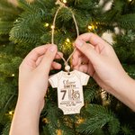 Gepersonaliseerde houten baby geboorte statistieken ornament met gegraveerde naam datum baby's eerste kerst Baby Shower Gift voor nieuwe ouders