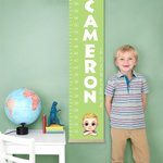 Personalized Cartoon Character Hanging Growth Chart with Name and Text Bedroom Decor Birthday Gift for Kids