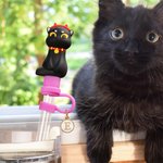 Personalised 3D Ghost Cat Pumpkin Straw Cover Topper with Initial Charm Accessories for Stanley Tumbler Halloween Birthday Gift for Family Friends