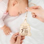 Gepersonaliseerde houten baby geboorte statistieken ornament met gegraveerde naam datum baby's eerste kerst Baby Shower Gift voor nieuwe ouders