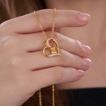 Personalized Heart Cute Highland Cow Zircon Birthstone Necklace Women Jewelry Birthday Anniversary Gift for Highland Cow Lovers