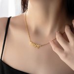 Personalisierte Minimalistische Wikinger-Runen Halskette mit Namen Historischer Stil Schmuck Geburtstag Jahrestag Geschenk für Damen