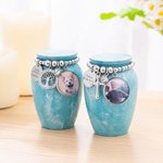 Gepersonaliseerde hartvleugel mini crematie-urn voor as met gegraveerde tekst als aandenken cadeau