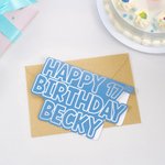 Personalized Multicolor Foil Stroke Letter Greeting Card kraft Parper Envelope Set with Name and Text Happy Birthday Holiday Gift for Family Friends