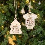 Gepersonaliseerde houten baby geboorte statistieken ornament met gegraveerde naam datum baby's eerste kerst Baby Shower Gift voor nieuwe ouders