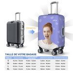 Couverture de Bagage Personnalisée avec Photo Colorée de Personnage et Nom Accessoire de Voyage Cadeau pour Amoureux de Voyage