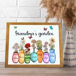 Henkilökohtainen äidin isoäidin puutarha puukehys Art Print Painting 1-10 syntymä kukka ja nimi Wall Decor syntymäpäivä äitienpäivä lahja perheelle
