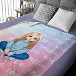 Personalizado lindo de dibujos animados de la muchacha de fantasía Gradiente suave manta con diseño de sirena Nombre Regalo de cumpleaños para las niñas