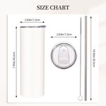 Personalized Cartoon Character Hugging 20oz Insulated Tumbler with Name and Straw Birthday Valentine's Gift for Couple