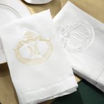 Personalisierte Stickerei Monogramm Initialen saugfähige Leinen Tuch Serviette Küche Geschirrtuch Party Tischdekoration Housewarming Geschenk für Familie Freund