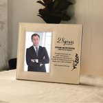 Personalized Congratulations On Your Retirement Leather Photo Frame with Name and Year Retirement Gift for Family Friend
