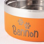 Personalised Paw Print Bone Name Food-grade Stainless Steel Dog Cat Food Water Bowl Non-slip Pet Feeding Supplies Birthday Gift for Pet Owners