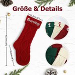 Personalisierter Gestrickter Weihnachtsstrumpf mit Stickerei Namen Initiale Kamin Weihnachtsbaum Schmuck Ornament Geschenk für Familie Freunde
