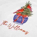 Gepersonaliseerde Chinese stijl blauw en wit porseleinen kardinaal kerstboom wafel theedoek met tekst keuken decor vakantie cadeau voor familie vriend