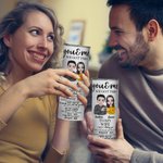 Personalized Cartoon Couple Heart Gesture 20oz Skinny Tumbler with Lid Straw Valentine's Day Anniversary Birthday Gift for Husband Wife Partner