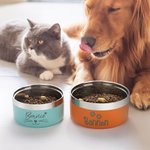 Personalised Paw Print Bone Name Food-grade Stainless Steel Dog Cat Food Water Bowl Non-slip Pet Feeding Supplies Birthday Gift for Pet Owners