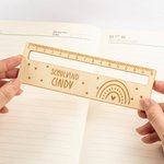 Henkilökohtainen kaiverrettu Animal Digger Rainbow puinen viivoitin lukemisen apuvälineet nimi syntymäpäivä takaisin kouluun lahja lapsille opiskelijo