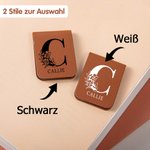 Personalisierter Floraler Initiale Name Lesezeichen-Clip Magnet PU-Leder Lesen Schreibwaren Zubehör Geburtstag Geschenk für Bücherwurm Buchliebhaber