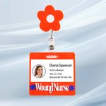 Personalizzato carino Daisy ID Badge Buddy Reel con testo Grazie Regalo della settimana dell'infermiere per il personale medico infermieristico